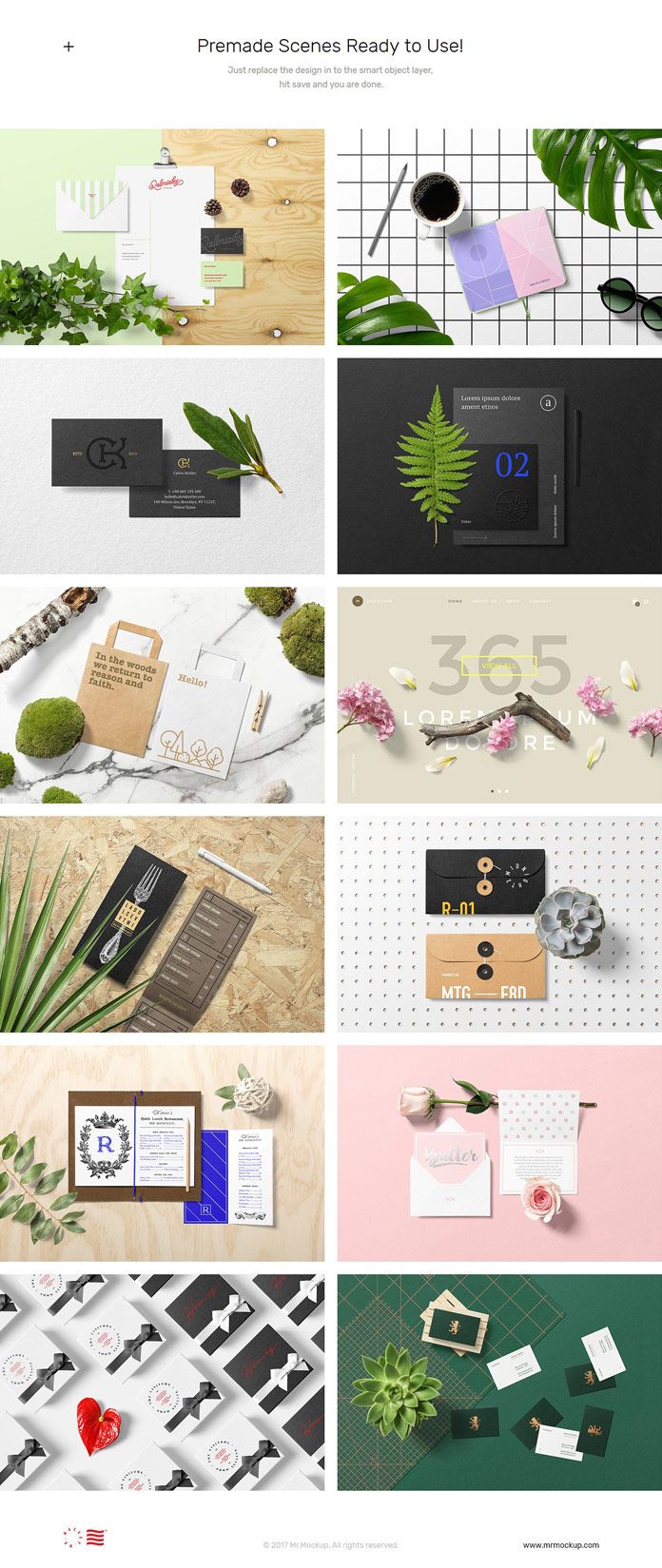 Floral Mockups Stationery Pack Texturen Weisses Papier Goldfolie