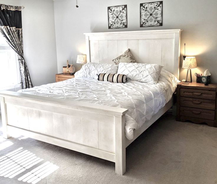 King Bed Frame For Adjustable Base Ana White Farmhouse King Bed Frame For Adjustable Base, White Wood King Size Bed Frame With Headboard