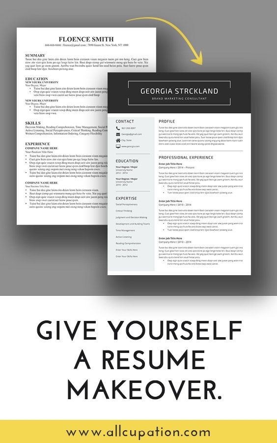 Give yourself a resume makeover. Visit www.allcupation.com for more. #resume #template #cv #interview #job