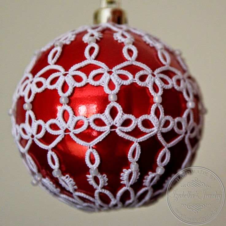 bombka choinkowa w frywolitkowej koszulce christmas ball bombka choinkowa w frywolitkowej koszulce christmas ball