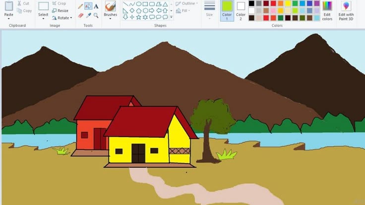 How To Draw A Scenery By MS Paint how-to-draw-a-scenery-by-ms-paint