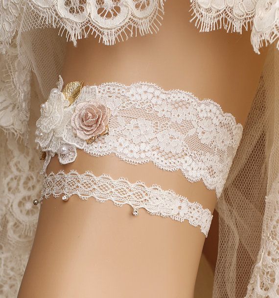 Vintage Wedding Lace Garter Bridal Garter Set Crystal Garter Set Wedding Garter Set Pearl Garter-Style 200