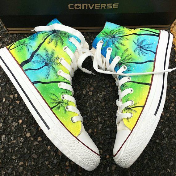 Custom Tropical Painted Converse Custom Tropical Painted Shoes Custom Floral Painted Sneakers Flo Converse Painted Sneakers Painted Converse