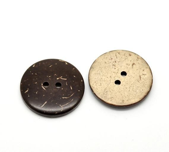 15//20mm Dia Coconut Shell 2 Holes Round DIY Sewing Scrapbooking Buttons 100pcs