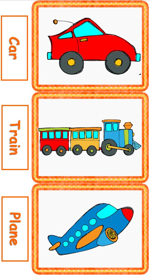 Means of Transport Vocabulary Flashcards Transportation preschool, Flashcards, Transportation