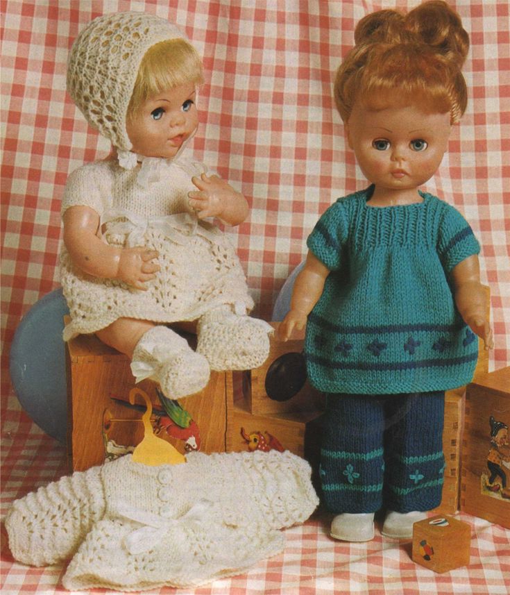 Dolls Clothes PDF Knitting Pattern : 14 inch Doll and 12 ...