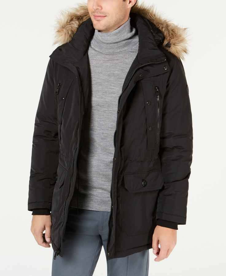 Calvin Klein Men's Arctic Parka Jacket & - Coats & Jackets - - Macy's | Asian fashion, Winter fur coats, Calvin klein men