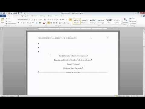 title page for apa