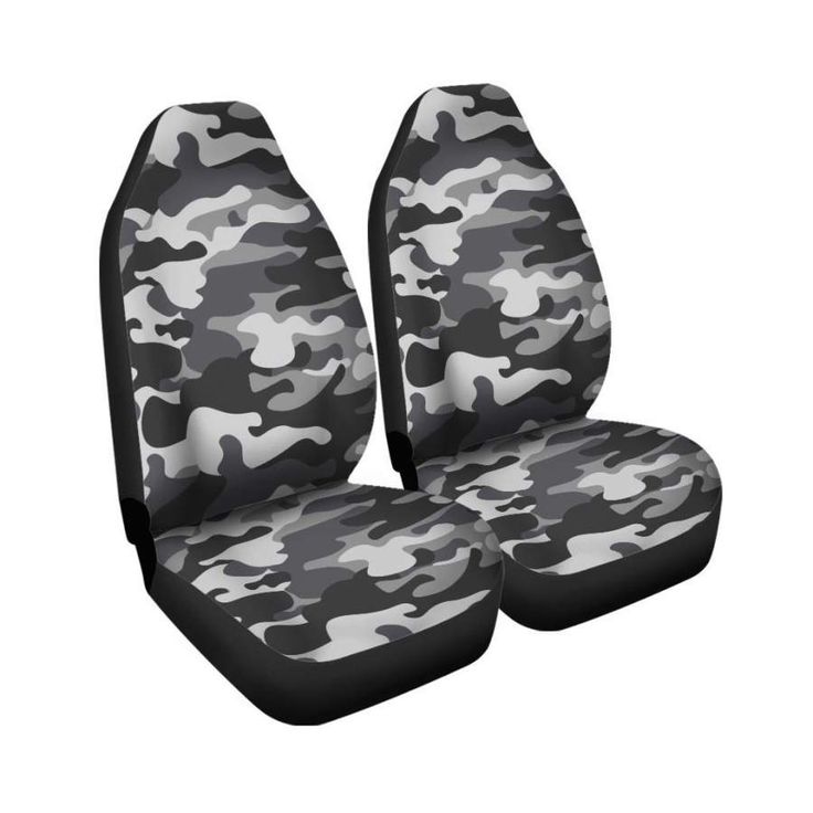 Grey Camouflage Print Car Seat Covers - Snow Camouflage Seat Covers Grey Camouflage Print Car Seat Covers - Snow Camouflage Seat Covers
