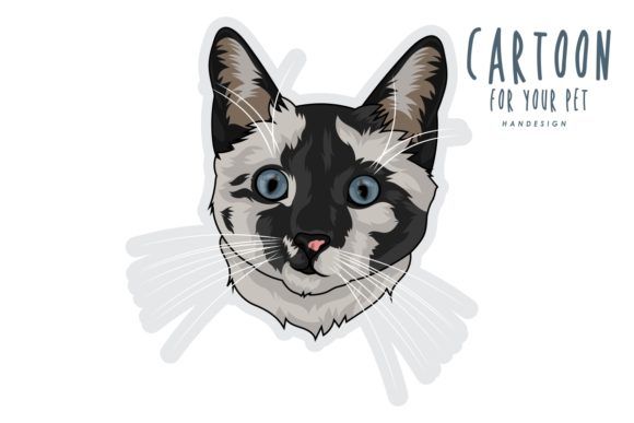 Download Free Cute Cat Graphic By Hdjs Design Cute Cat Cat Graphic Cats PSD Mockup Template