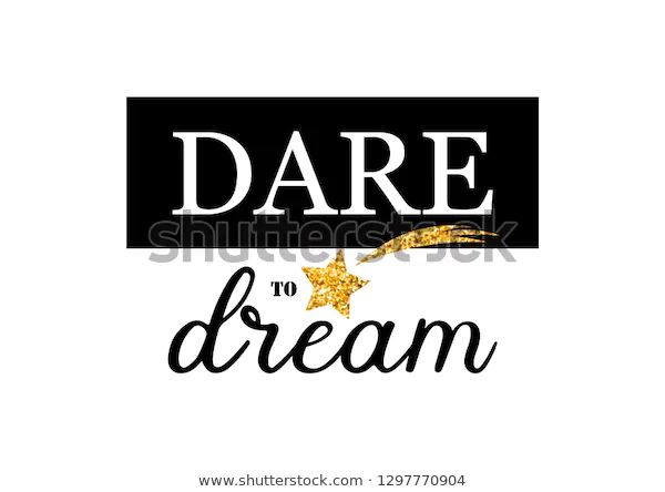 Decorative Dare Dream Text Golden Glitter Stock Vector ...