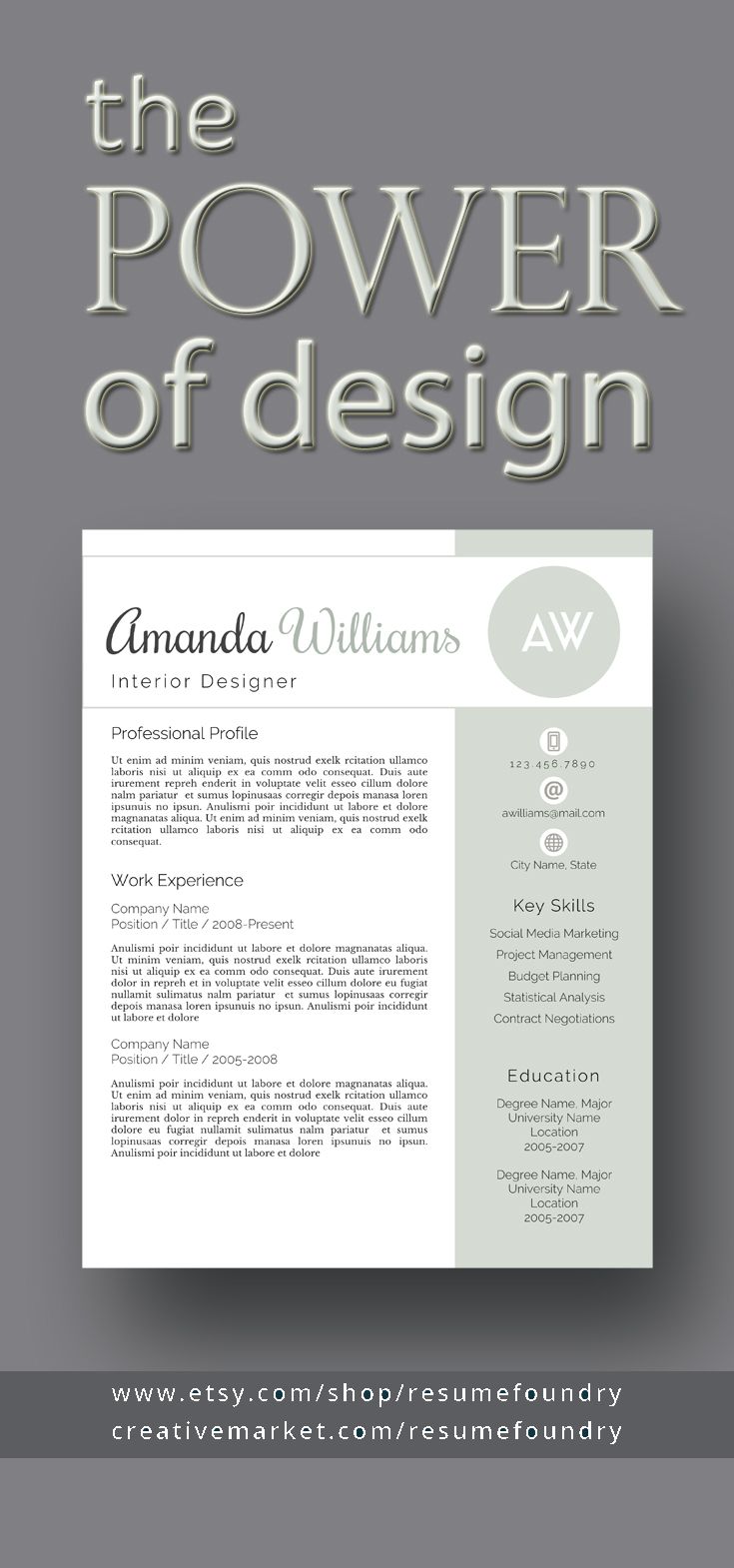 Resume Template 5 out of 5 stars ***** This is a gorgeous, easy-to-use template, and I'm so pleased with how spiffy my resume looks! I'm a word person, not a design brain, so I was really stressing out about finding a modern format for my resume. The seller also offers her email to customers for troubleshooting help. What a wonderful service!