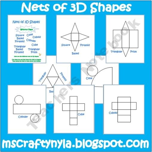 Worksheet 3d Figures With Their Names And Nets 61 best math 3d nets images on pinterest shapes activities free of solids great to put in notebooks and take notes