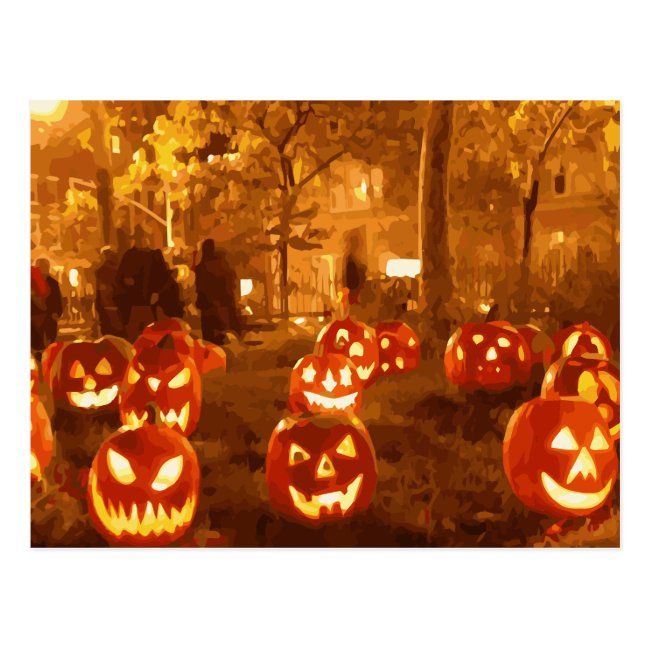Happy Halloween Jack O Lanterns Postcard Zazzle Com In 2021 Halloween Desktop Wallpaper Happy Halloween Pictures Halloween Jack O Lanterns