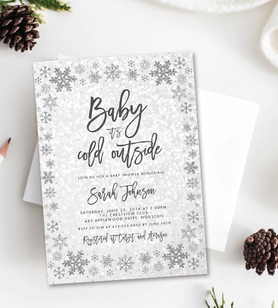 Instantly Personalize – Editable Baby Shower Invitation Template – Winter Baby It’s Cold Outside – Instant Download Printable