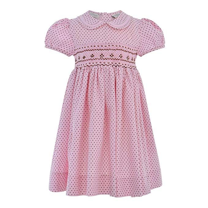 Carriage Boutique Baby Girls Long Sleeve Hand Smocked Dress