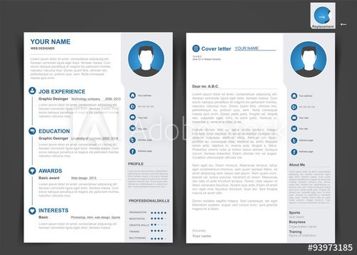 Professional cv, resume template of two pages, a4 formate - Buy this stock vector and explore similar vectors at Adobe Stock