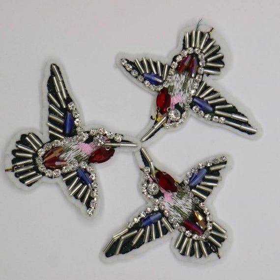 3pcslot 3d Handmade rhinestone beaded Patches for clothing Sew on sequins applique flower embroidery parches for shoes hat bags