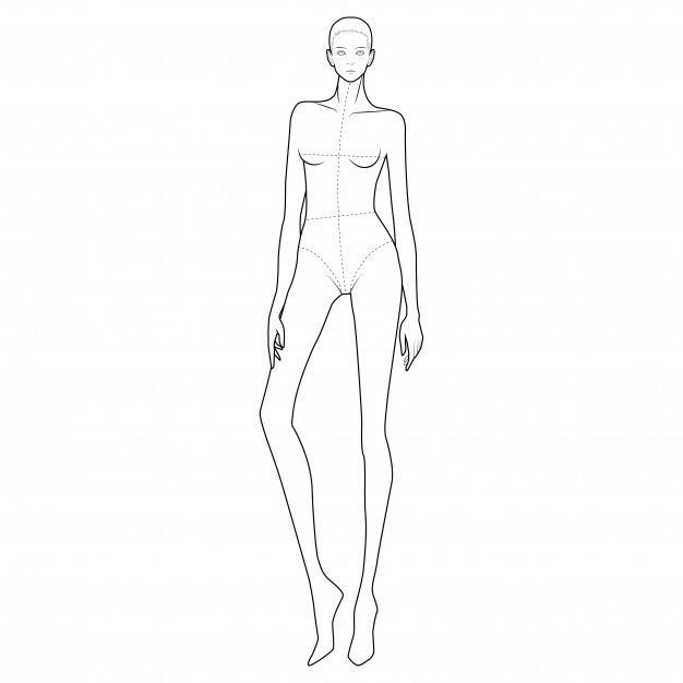Fashion body figure template | Premium Vector #Freepik #vector #