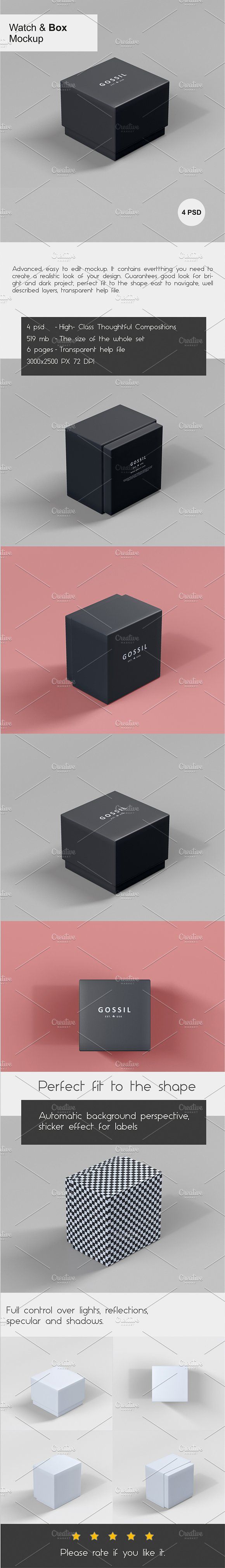 Download Watch Box Mock-up (With images) | Mockup design, Template ...
