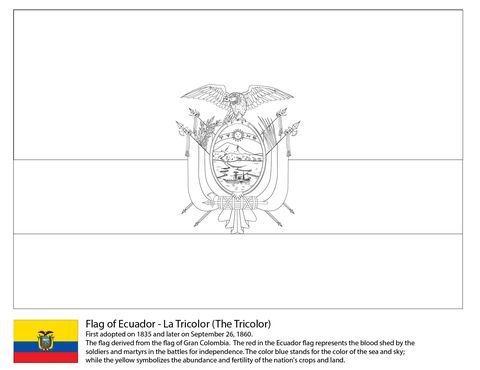 Ecuador Flag coloring page from South American flags category Select
