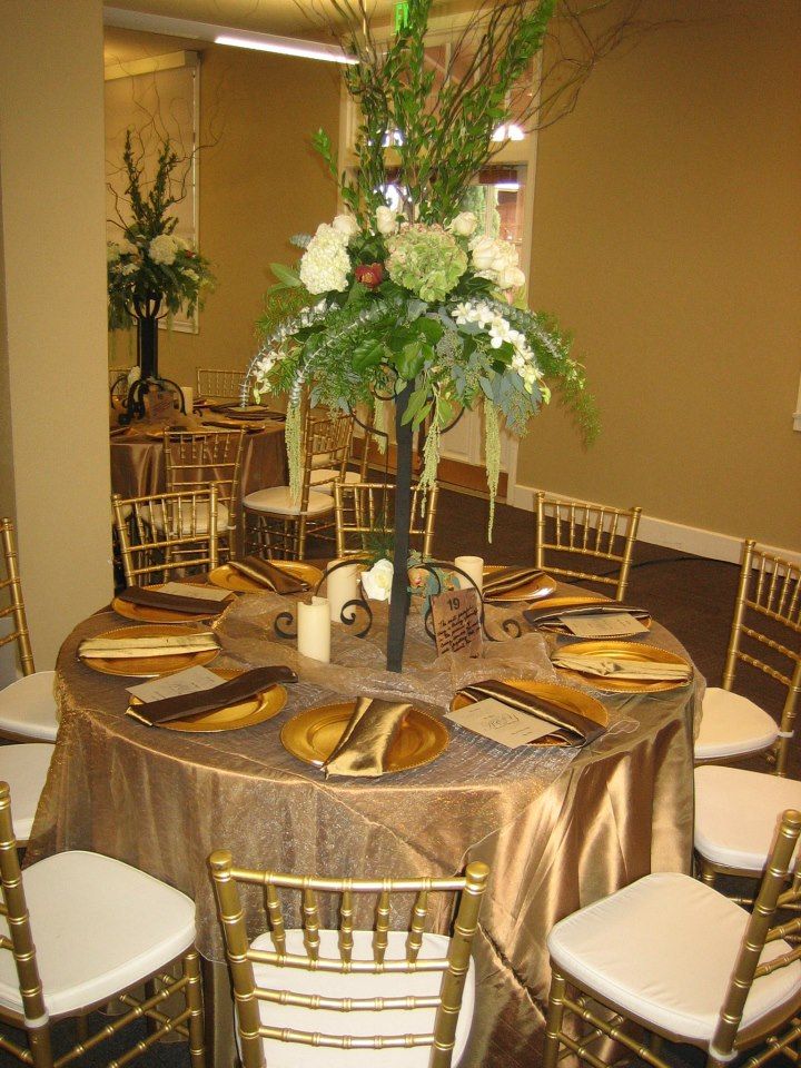 mantel dorado centro de mesa bajo Manteles para mesa