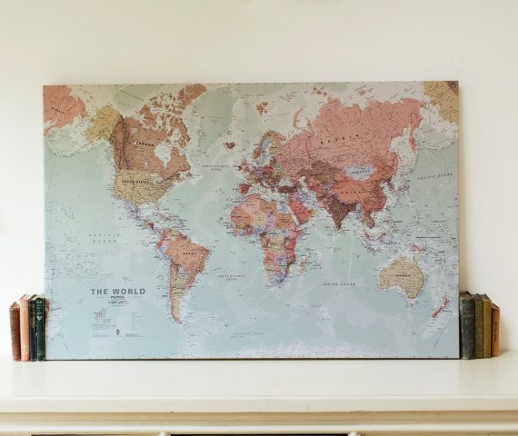executive world map canvas print wall map gift gift for him gift for her world wall map free shipping map home decor executive map