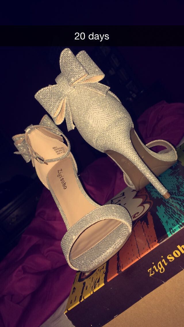 silver sparkly high heels with bow on the back - #heels #silver #sparkly -#Genel