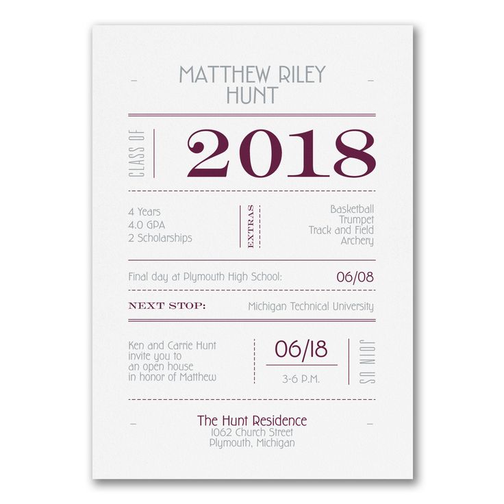 graduation invitation 2018