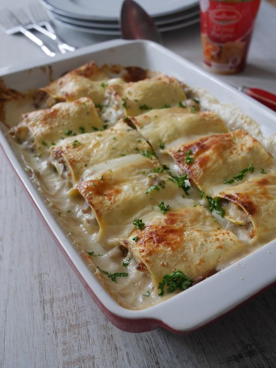 Lasagnes roulées au jambon et champignons - Blog de cuisine créative, recettes / popotte de Manue