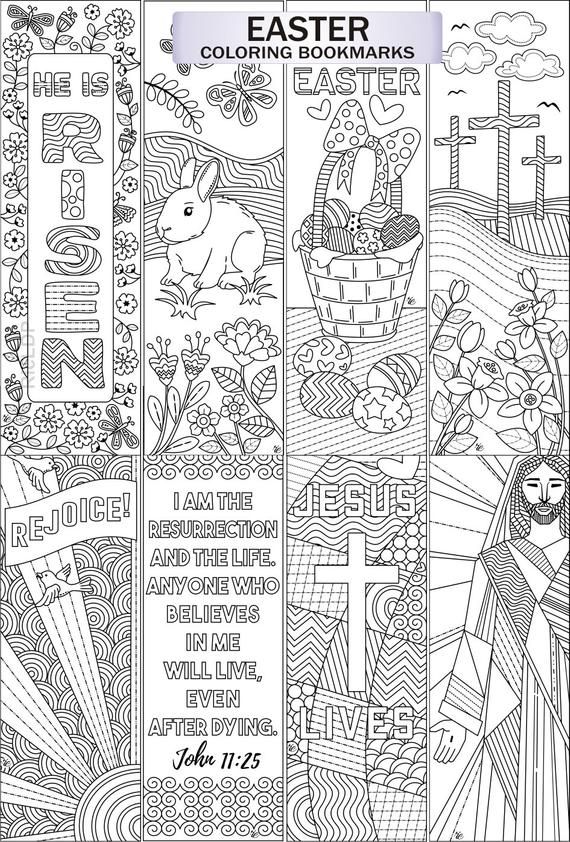 Download Party Favors Games Coloring Page Digital Download Diy Instant Pdf Download Bookmarks Coloring Page Easter Coloring Bookmarks Paper Party Supplies