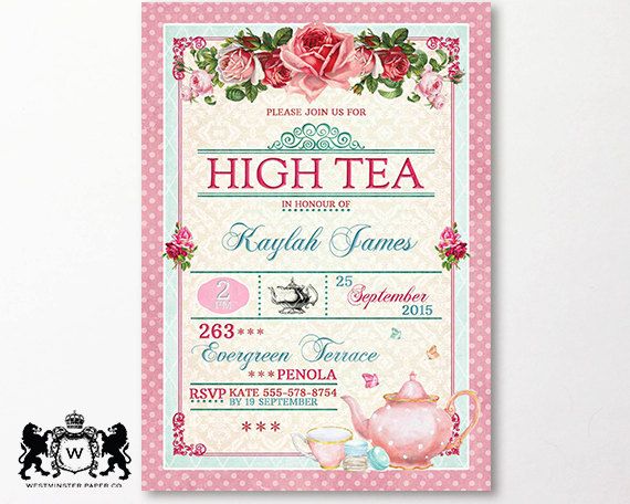 tea invitations free