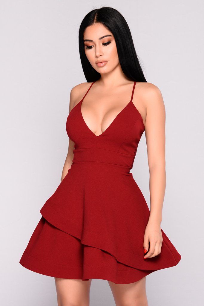 Head Spinning Lace Dress , Red