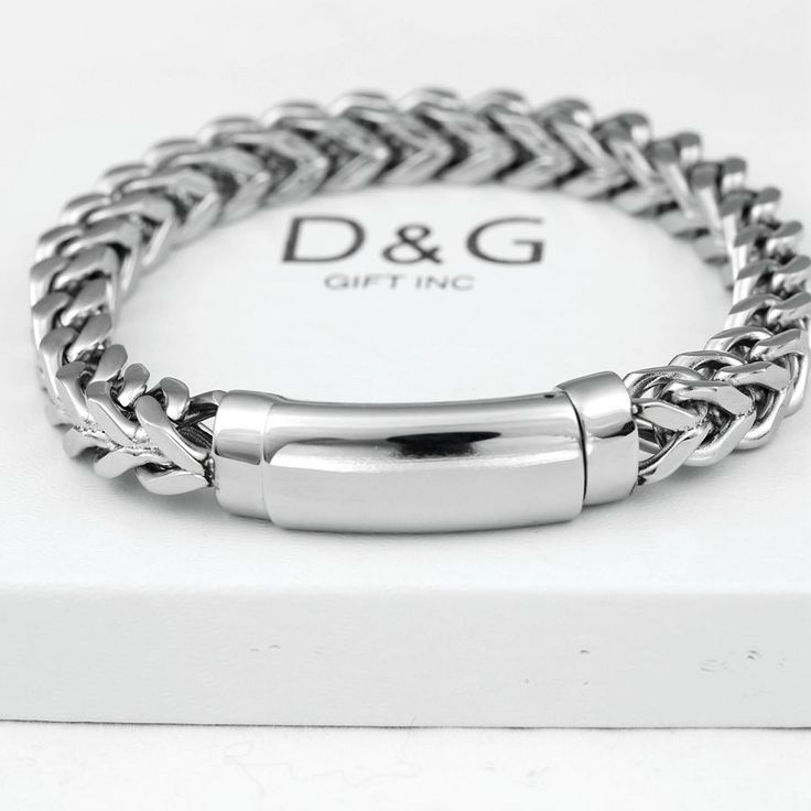 STAINLESS STEEL SILVER FRANCO BRACELET 8.6"x 18mm 90g BP4 STAINLESS STEEL SILVER FRANCO BRACELET 8.6"x 18mm 90g BP4