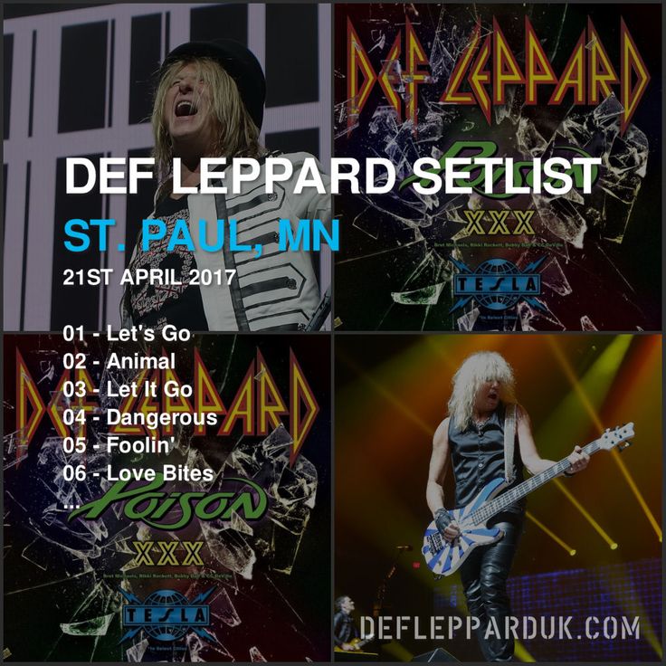Def Leppard Setlist St. Paul, MN 21st April 2017