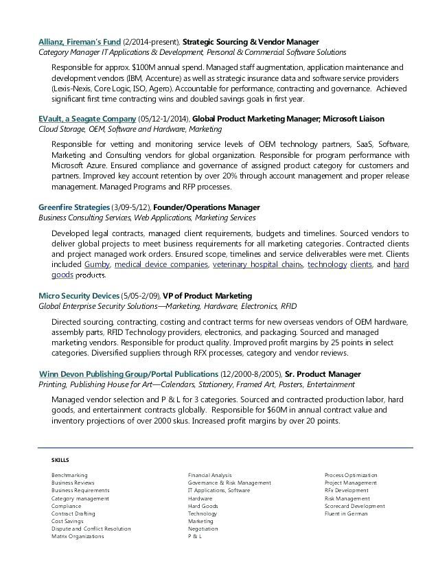 resume examples vendor management examples management resume