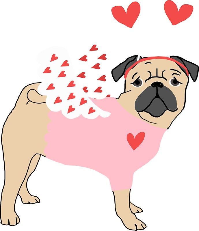 Pug Love Valentines Day Dog Gift Love Pug Bug Pugs Pure Breed
