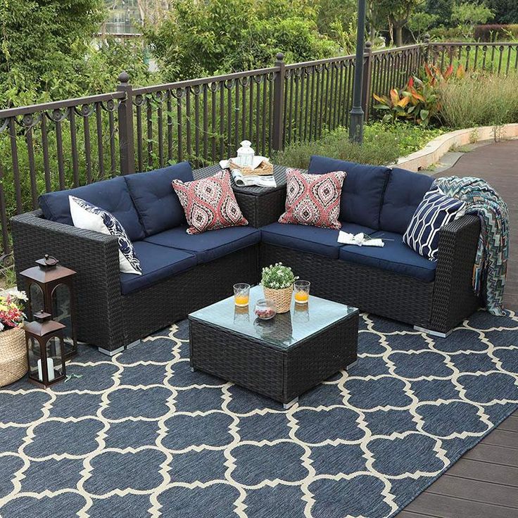 Phi Villa Outdoor Furniture Rattan Sectional Sofa Set With Cushions In 2022 Patio Sunbrella Sets Phi Villa Outdoor Furniture Rattan, Phi Villa Outdoor Furniture