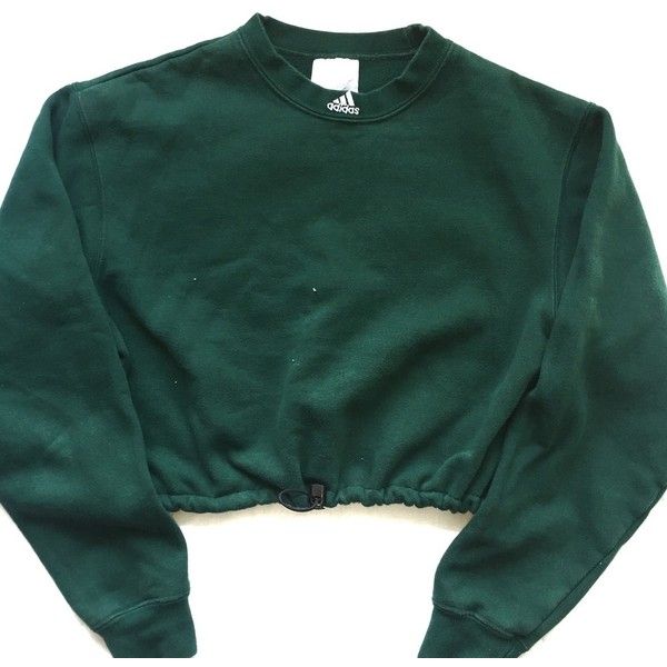 Crop On Sweatshirt Vintage Adidas Reworked Green48❤ Liked CoedxBWr