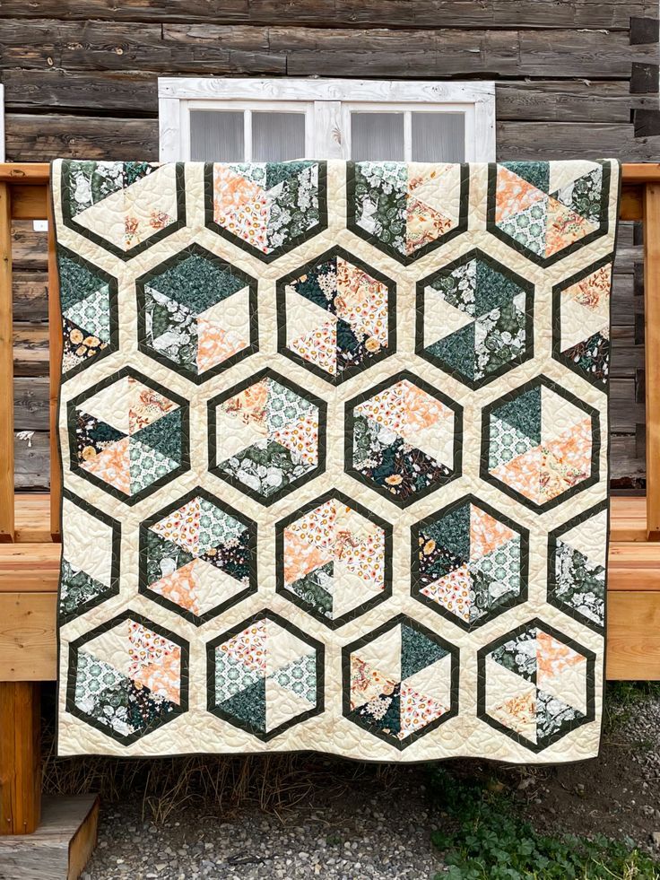 Triangle Hexies Modern Quilt Pattern - Wild Forgotten Collection ...