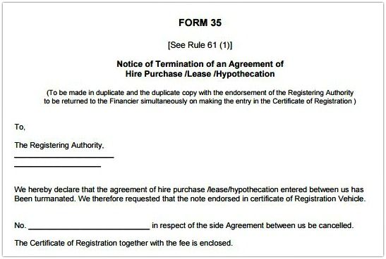 rto form template sample termination agreement hire purchase - truck lease agreement rto form template sample termination agreement hire purchase - truck lease agreement