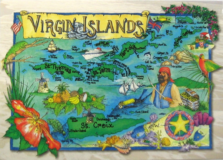 the map of us virgin islands st croix st john st