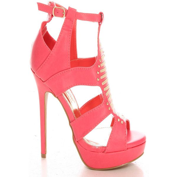 coral satin heels