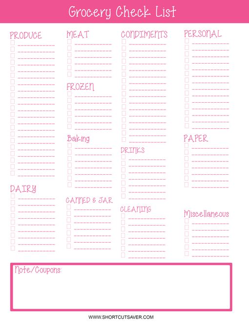FREE Printable Blank Grocery Shopping List Short cuts, Shopping - grocery checklist template FREE Printable Blank Grocery Shopping List Short cuts, Shopping - grocery checklist template