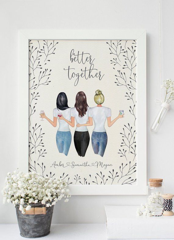 Personalized Best Friends Gift Friend Birthday Gift Best Friend Picture Bestie Gift Best Friend Gift Best Friends Print Sisters
