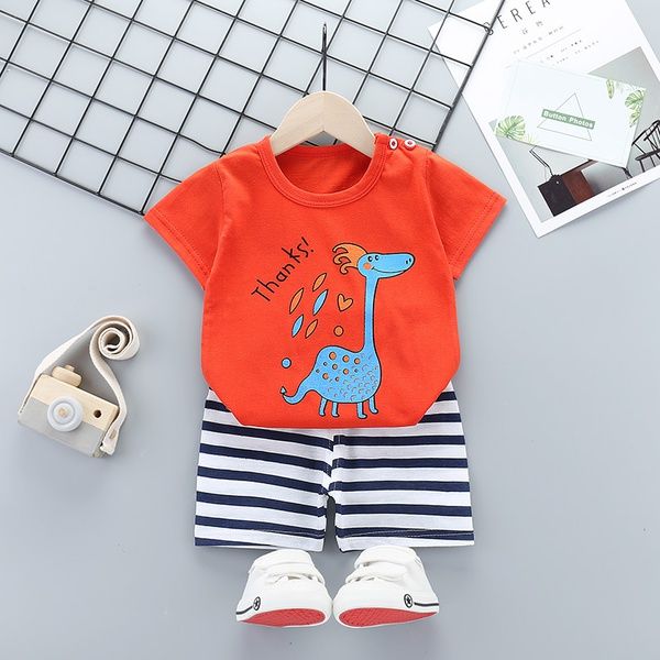 Toddler Baby Girl Cartoon Dinosaur Print Short Sleeve Sun Dress Clothes Dress CB