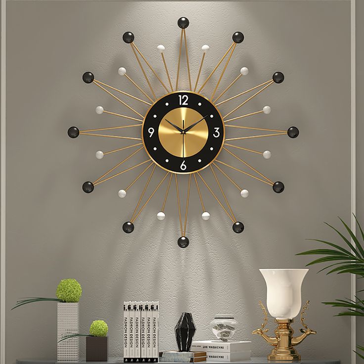 Style A Nordic Minimalist Sunburst Metal Silent Wall Clock Modern Home Decor In 2021 Big Wall Clocks Wall Clock Modern Large Wall Clock Modern