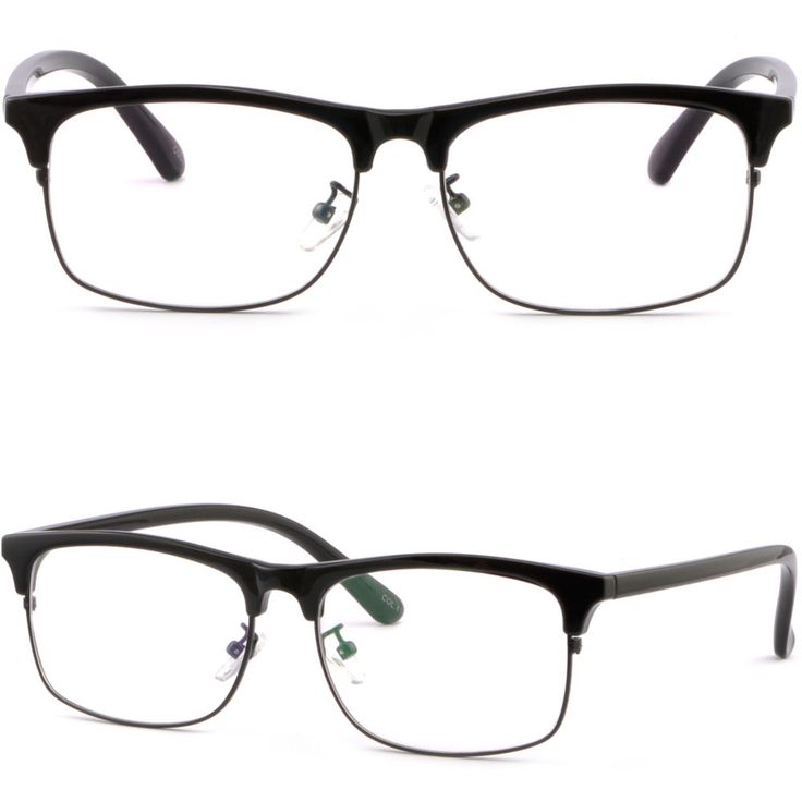 Plastic Browline Frame Prescription Glasses Photochromic Lenses Sunglasses Black
