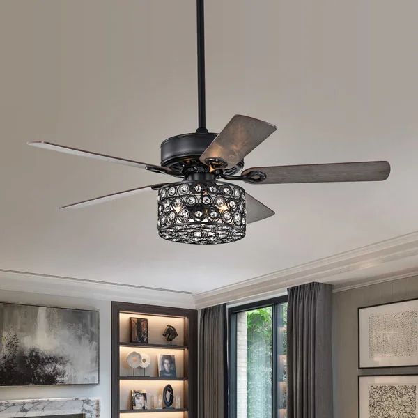 52 Tankersley 5 Blade Standard Ceiling Fan With Remote Control And Light Kit Included Modern Blade Standard Ceiling Fan, Ceiling Fan To Circulate Heat