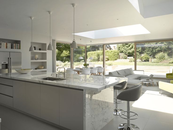 Modern Small Open Plan Kitchen Living Room